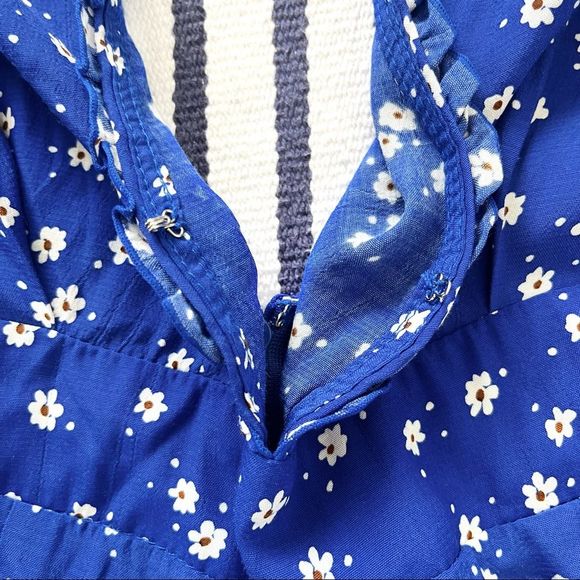 Faithfull The Brand La Villa Floral Jumpsuit Cobalt Betina Floral Size 4 Small - Picture 11 of 11
